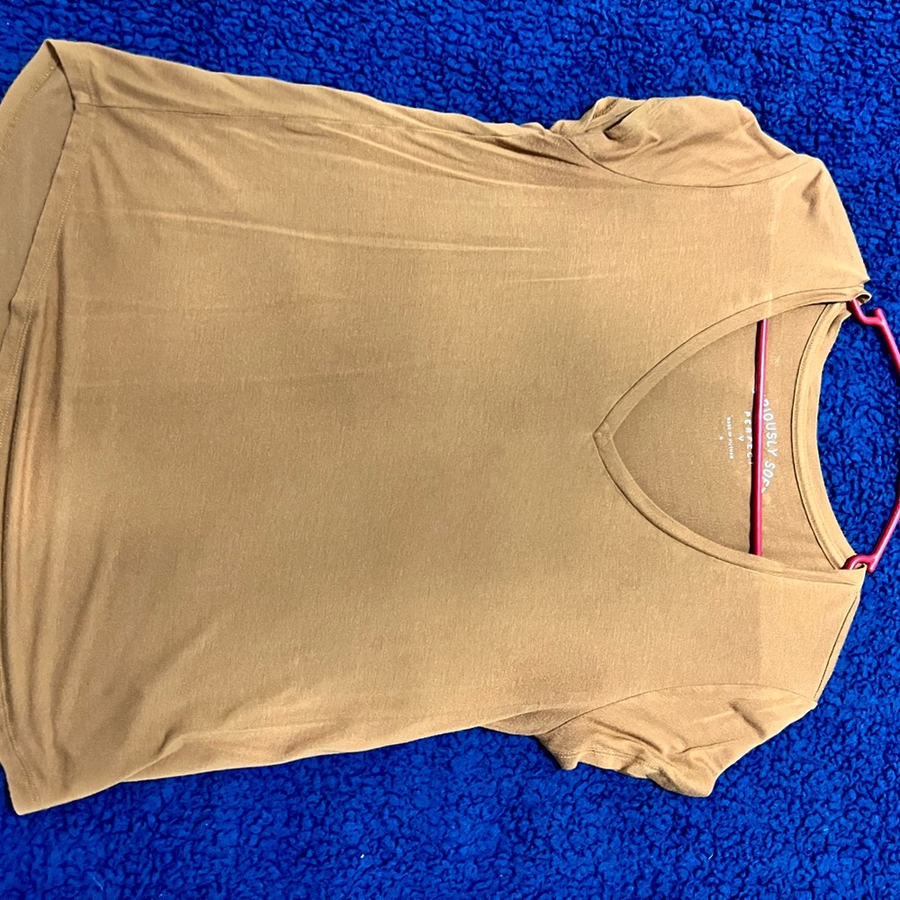 Tan V-Neck T-Shirt